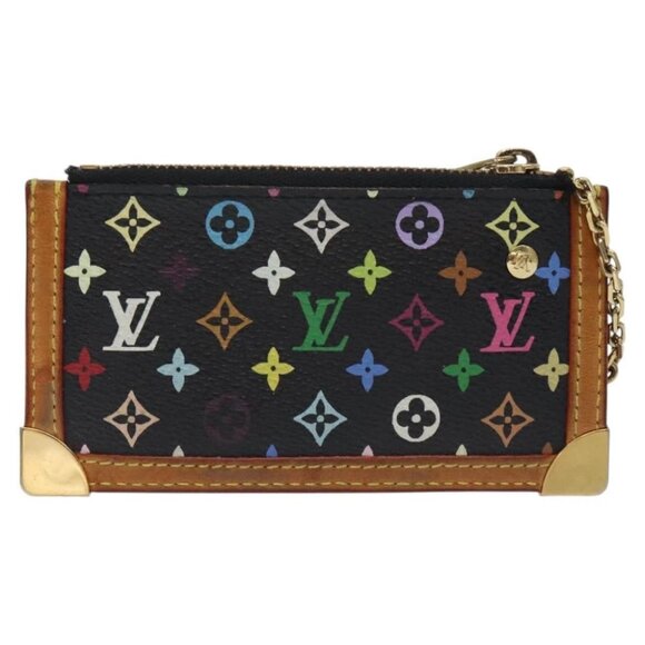 LOUIS VUITTON Multicolor Pochette Cles Coin Purse Black - Picture 3 of 15